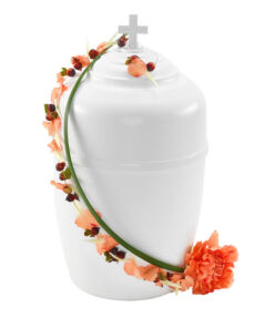 Urndekoration med blomma i strå